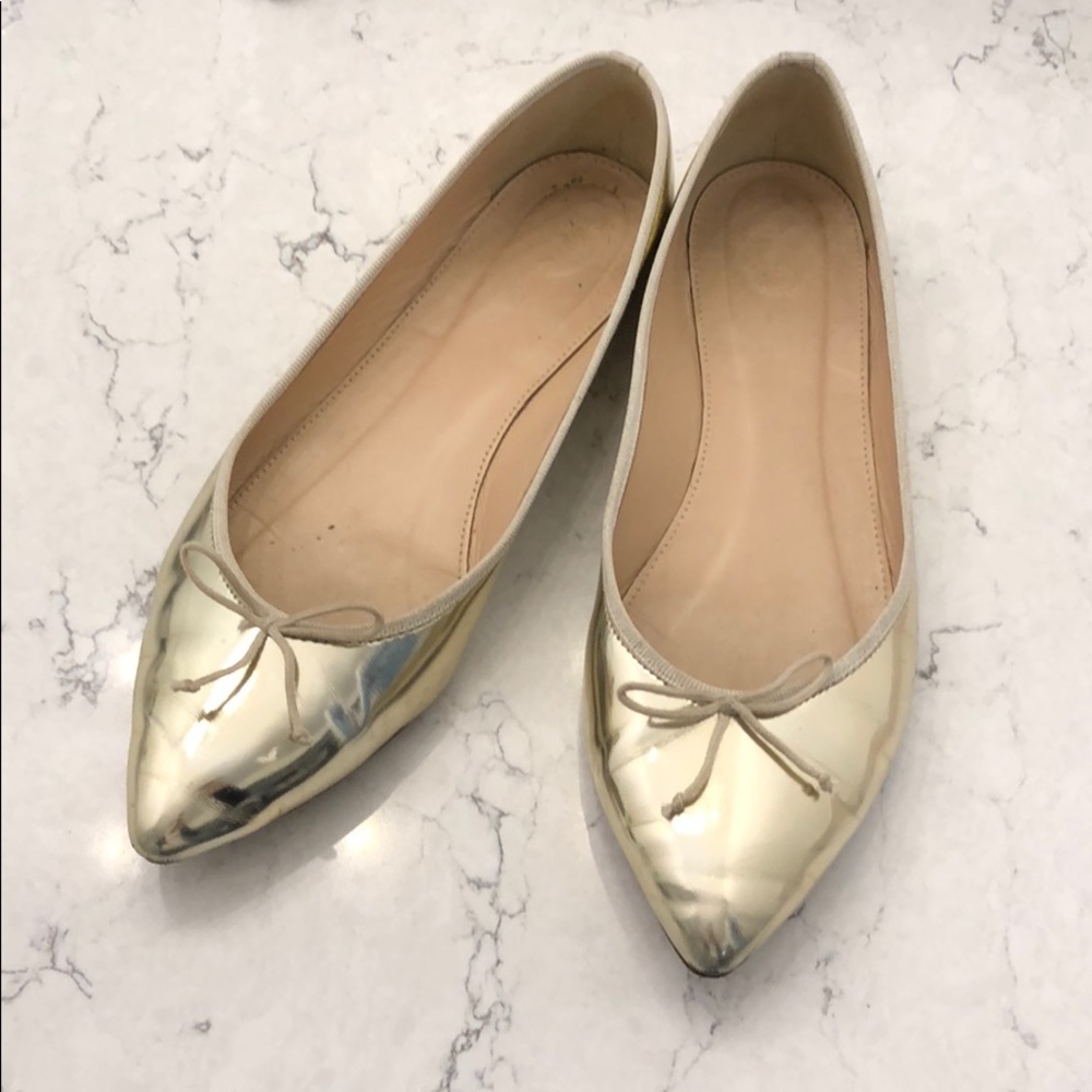 J.Crew Gold Flats